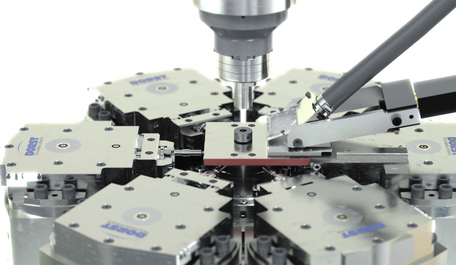 Fig. 2 Maximum configuration with six position-controlled cross-pressing modules X-press (Source: DORST)